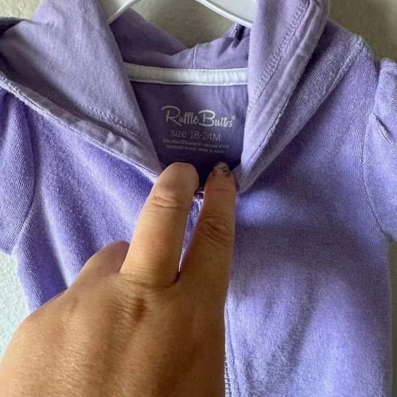 RuffleButts Terry Full-Zip Cover Up - Picture 4 of 5